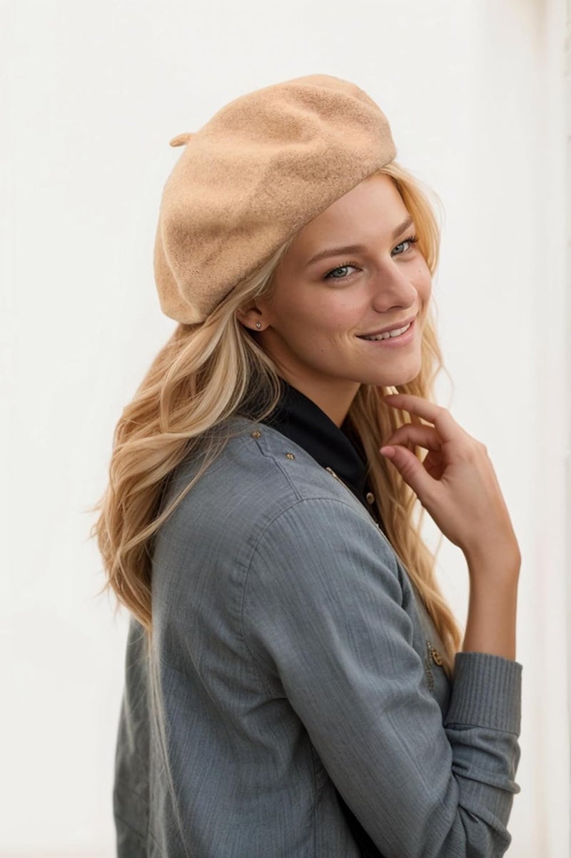 EGANO Women's ​​Beret Hats​​ - French Wool Blend Winter Cap, 70% Wool All-Season Soft ​​Beret Hats for Women​​ (Multi-Color)​ - Image 2